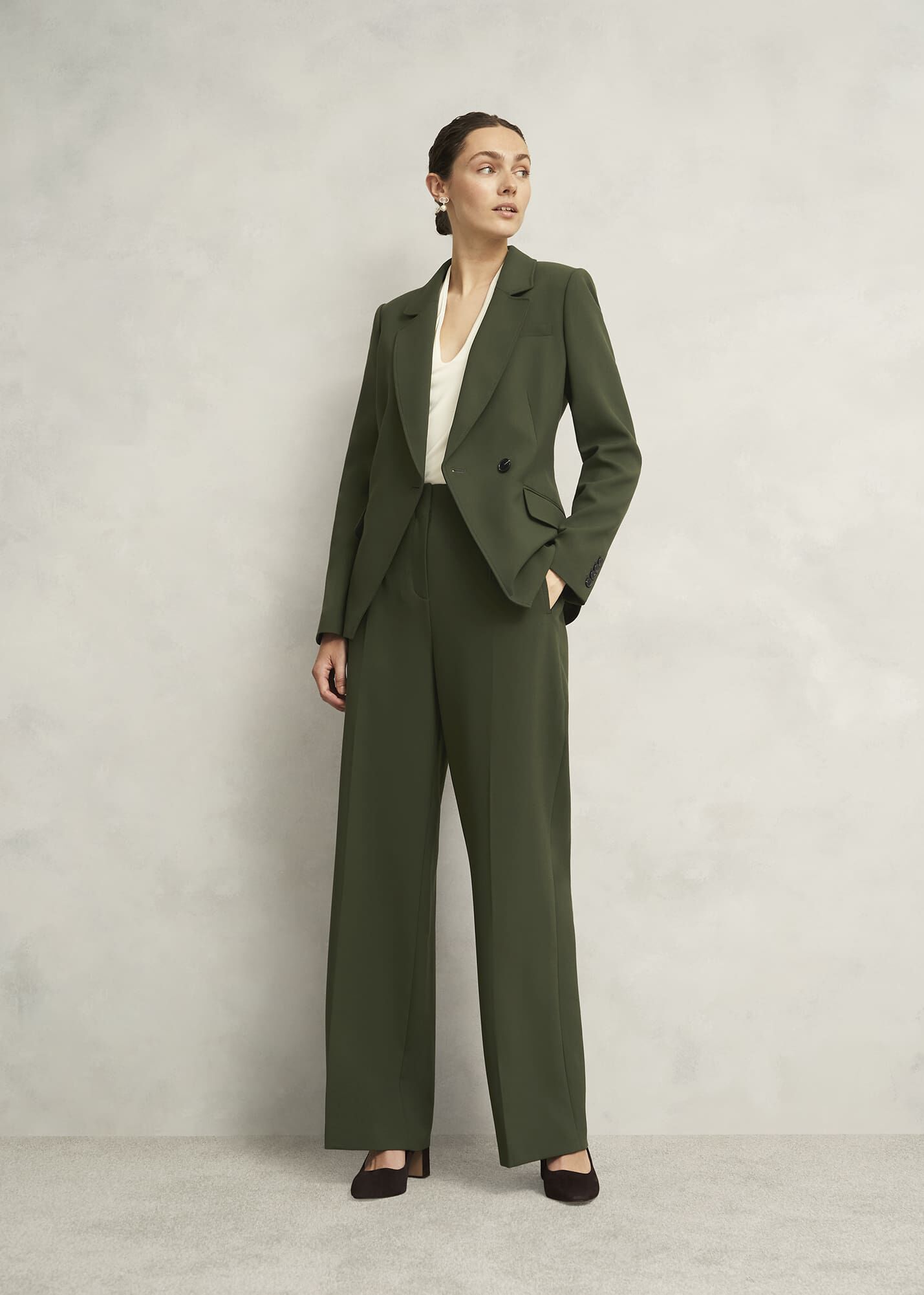 【Hobbs London】英国発！ Fara Jacket ウールブレンド ネイビー Hobbs London】英国発！ Fara Jacket ウールブレンド ネイビー