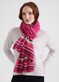 Noa Fairisle Scarf, Pink Multi, hi-res