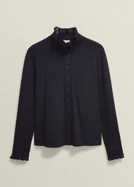 Sera Frill Top, Hobbs Navy, hi-res