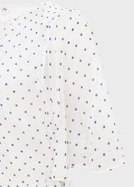 Priya Silk Spot Dress, Ivory Blue, hi-res