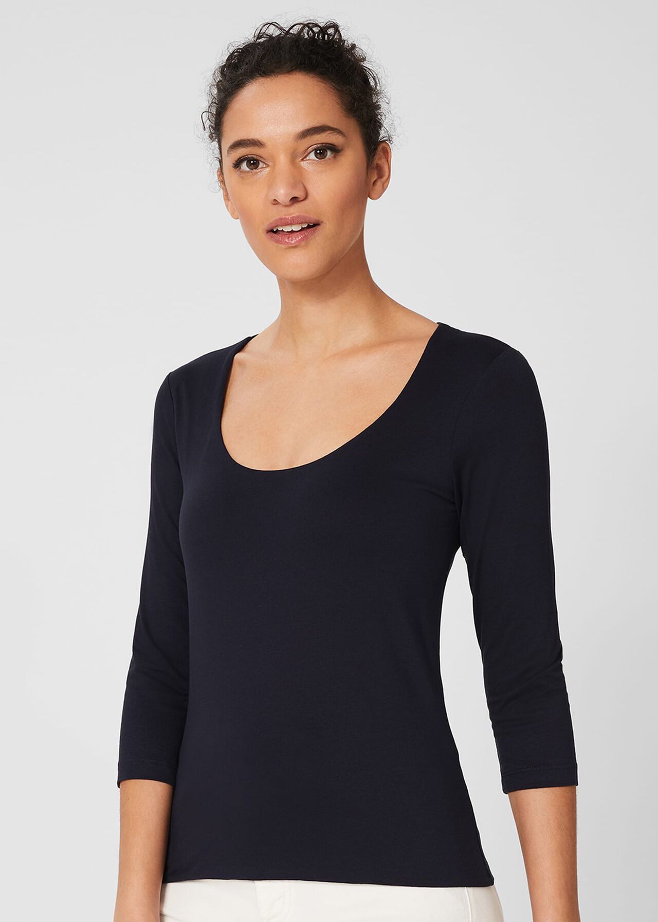 Daisy Double Fronted Top, Navy, hi-res