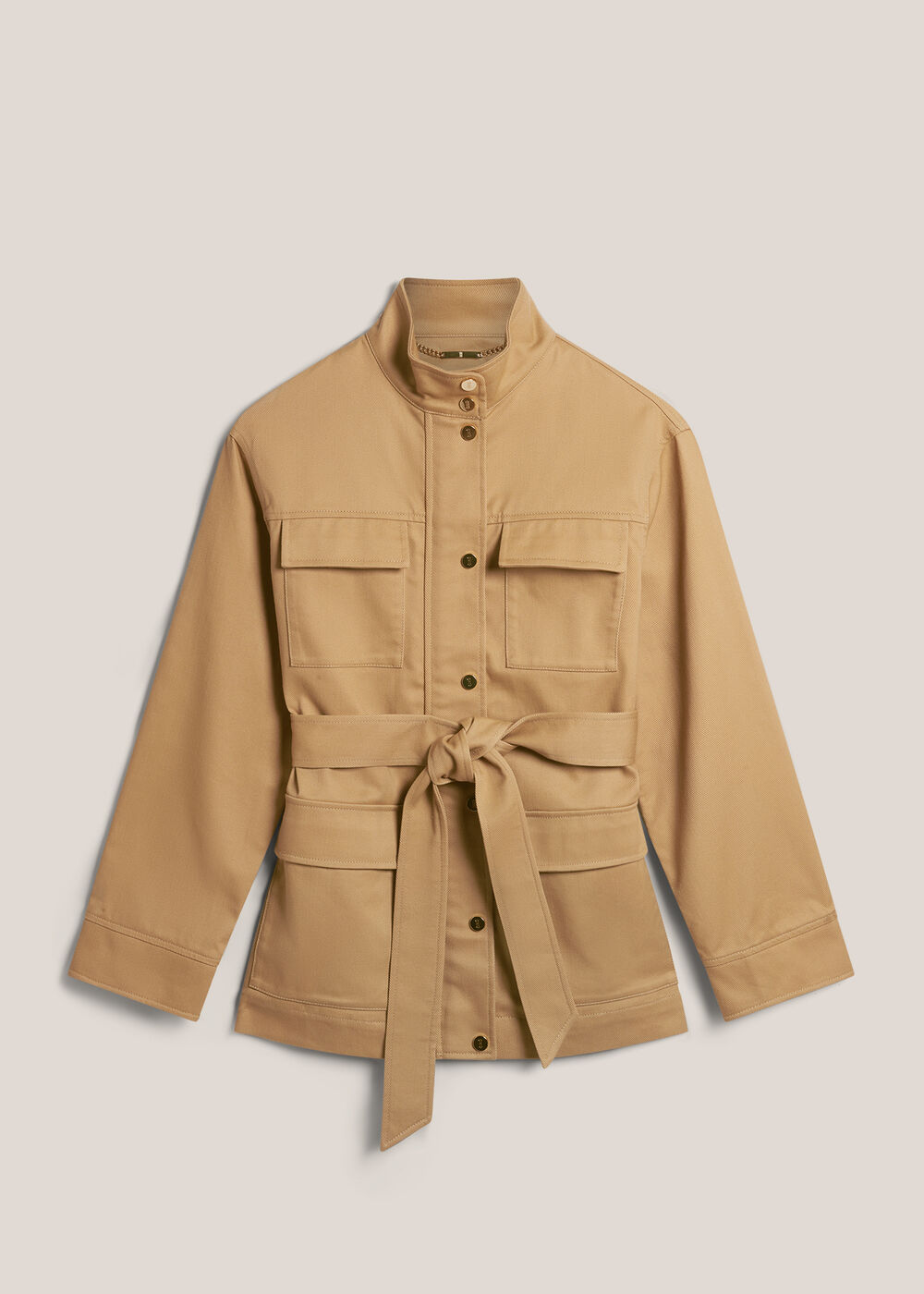 Chara Cotton Blend Jacket, Cashew Brown, hi-res