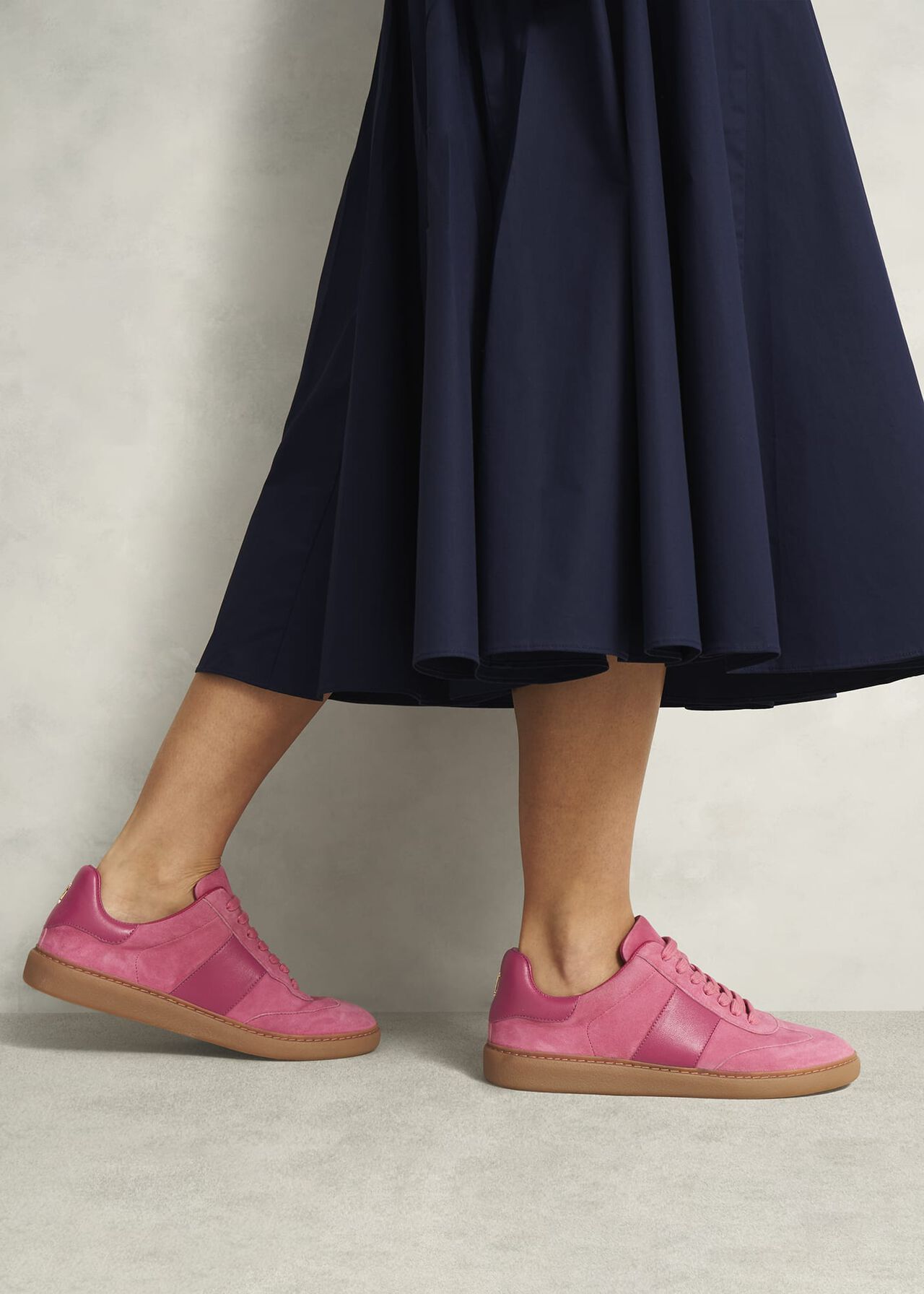 Etta Suede Trainers, Pink Multi, hi-res
