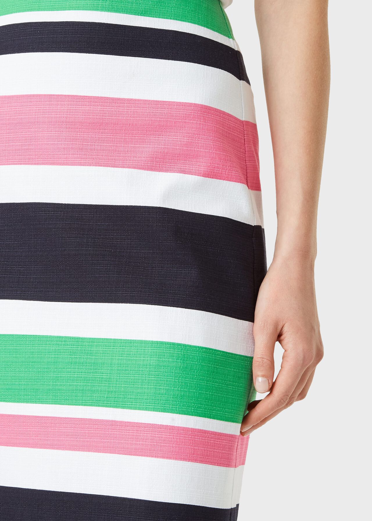 Alya Cotton Blend Stripe A Line Skirt, Multi, hi-res