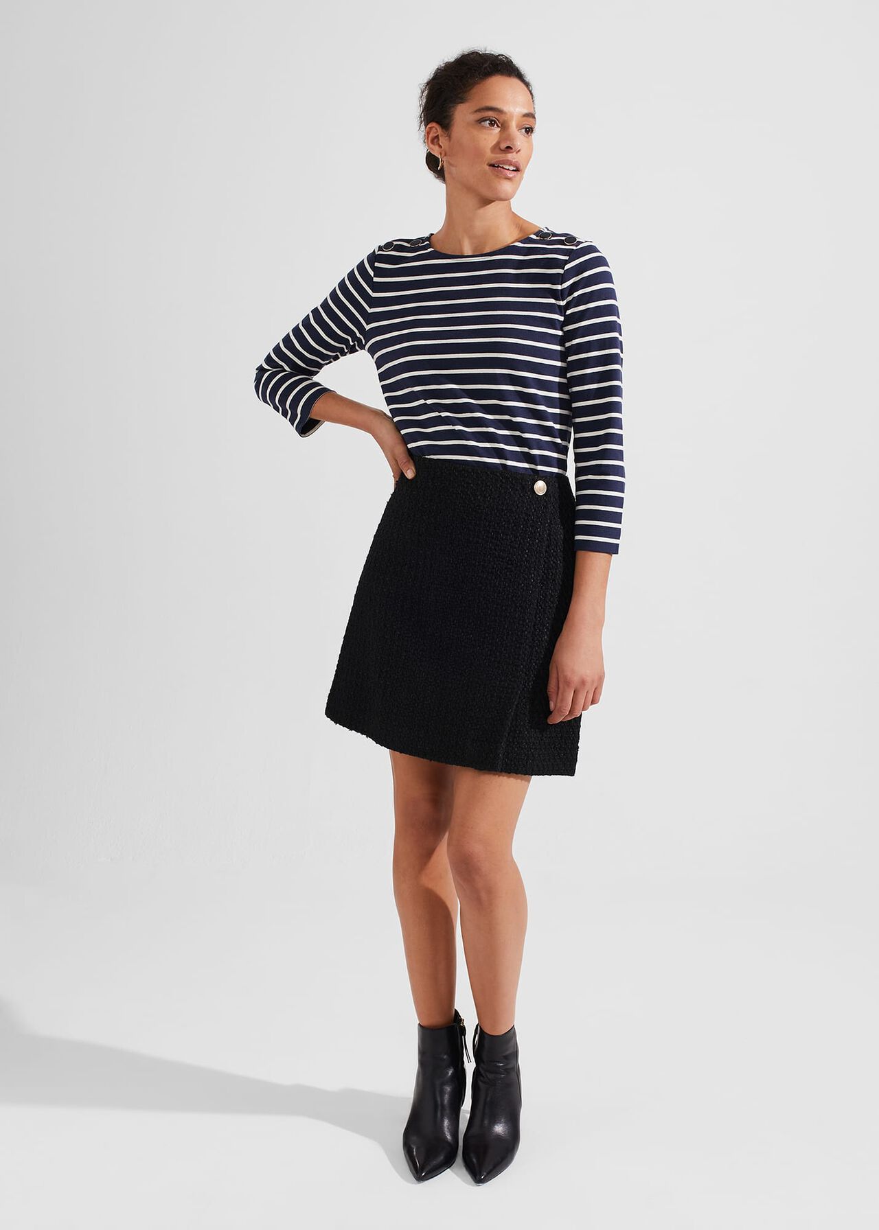 Emmy Skirt With Wool, Black, hi-res