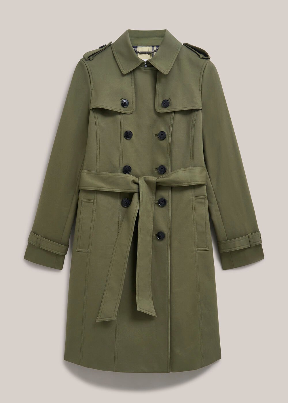 Skylar Shower Resistant Trench Coat, Olive Green, hi-res