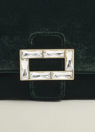 Alexandria Velvet Clutch Bag, Ponderosa Green, hi-res