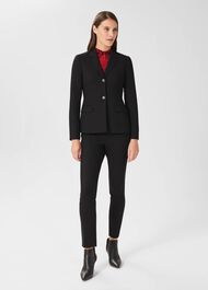 Giulia Wool Blend Blazer, Black, hi-res