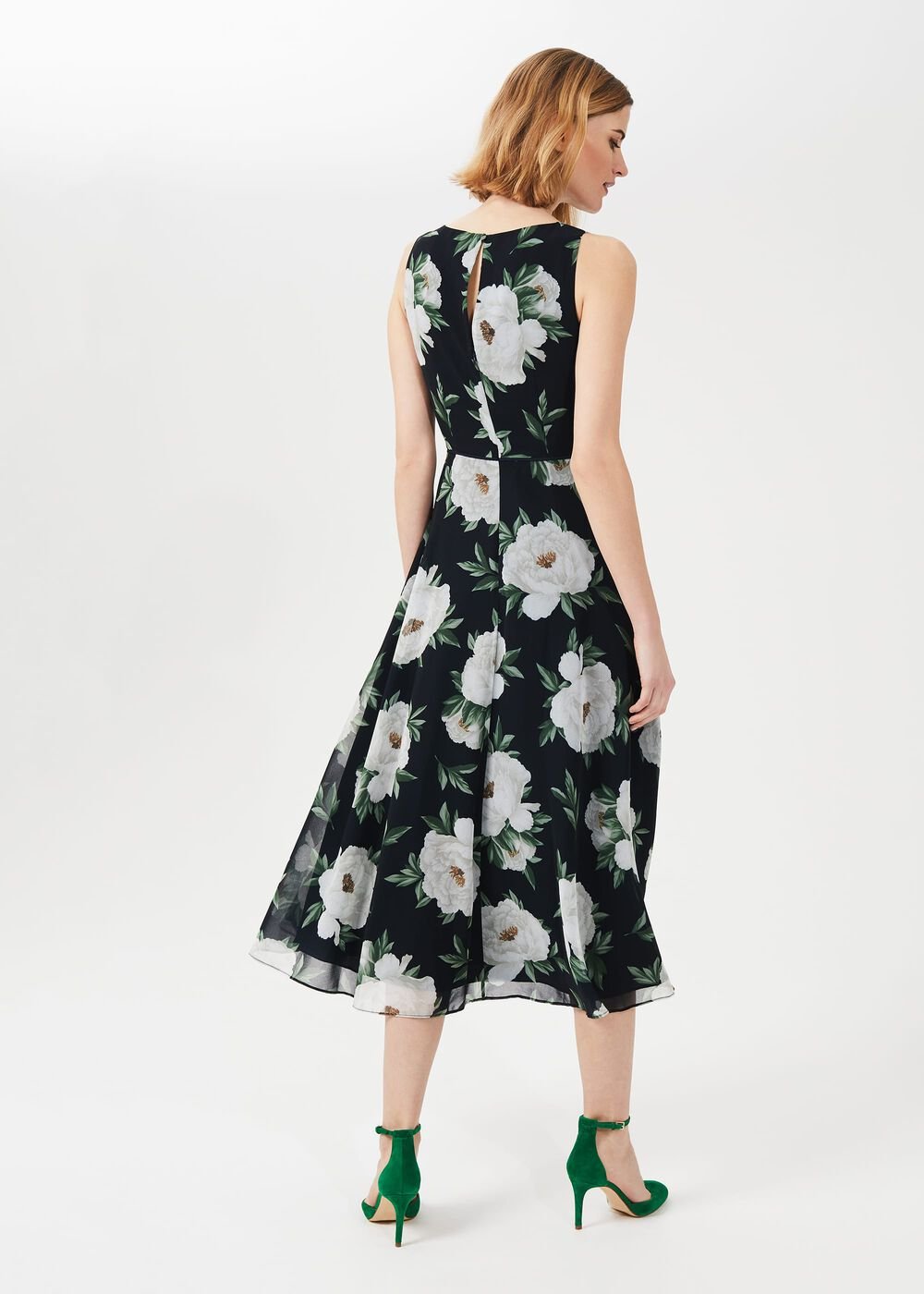 Carly Floral Dress, Navy Ivory, hi-res