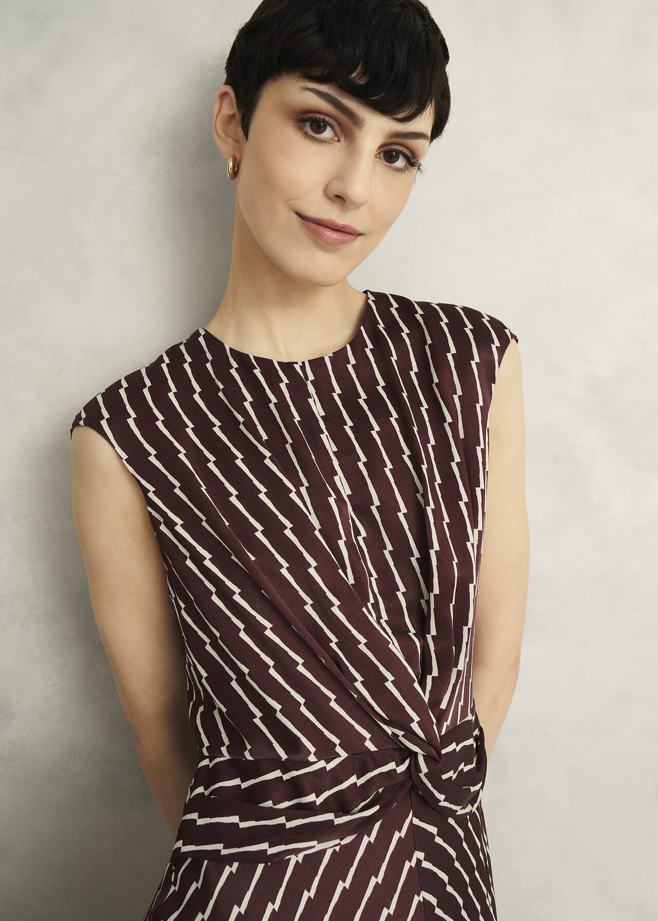 Burnby Dress, Brown Ivory, hi-res