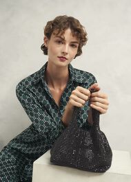 Kamala Jewelled Bag, Black, hi-res