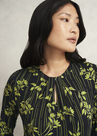 Julia Printed Top, Navy Green, hi-res