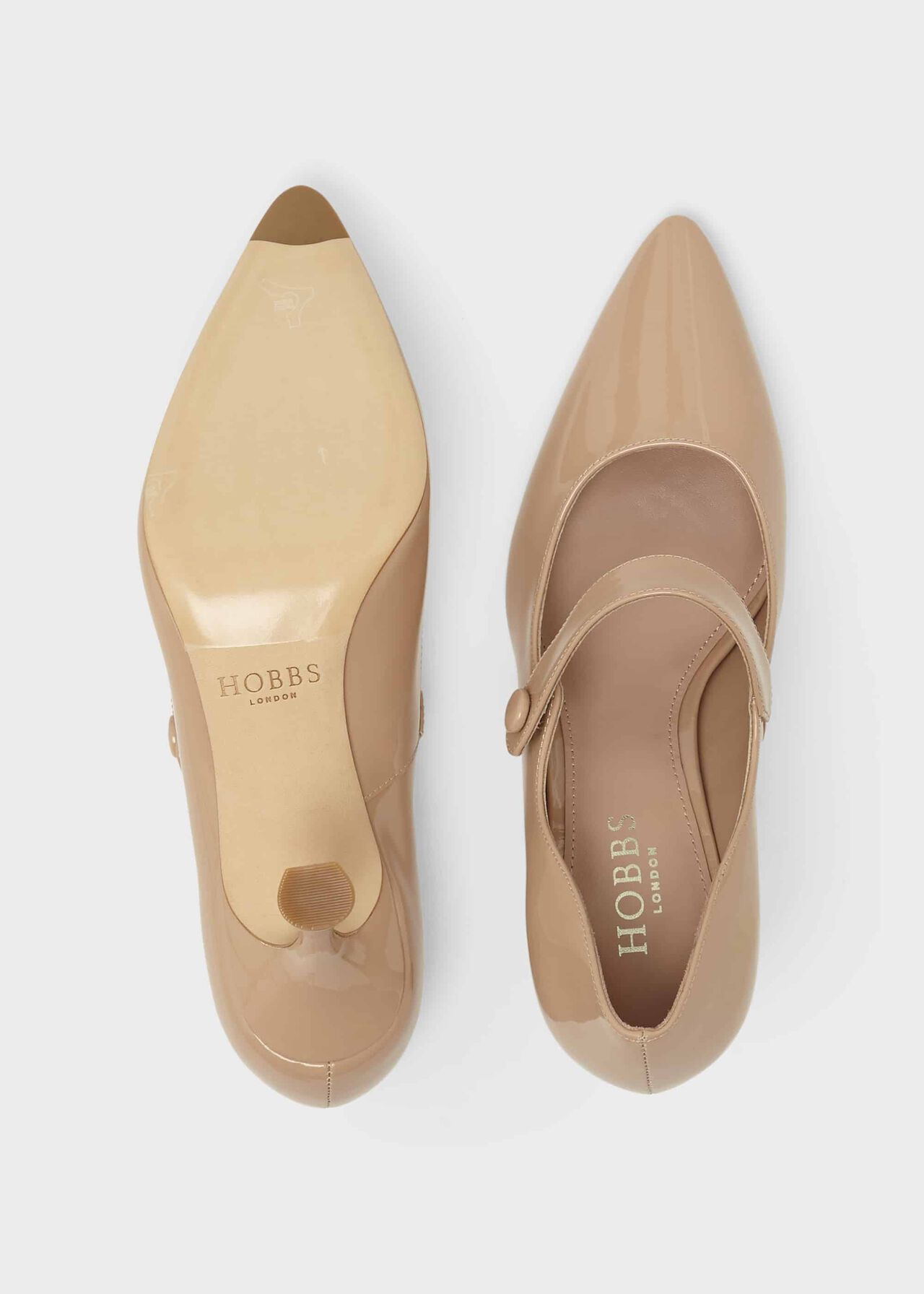 Sandra Patent Stiletto Court Shoes, Fawn, hi-res