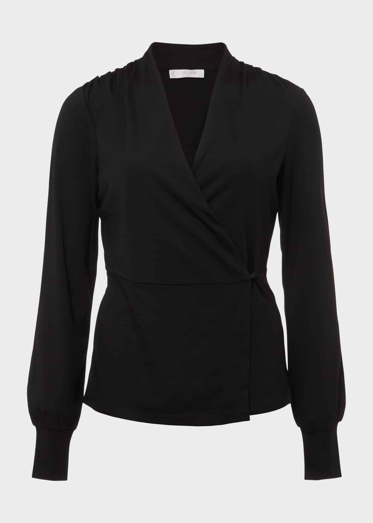 Ros Wrap Top, Black, hi-res