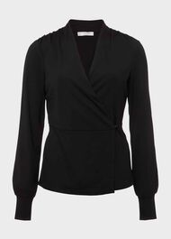 Ros Wrap Top, Black, hi-res