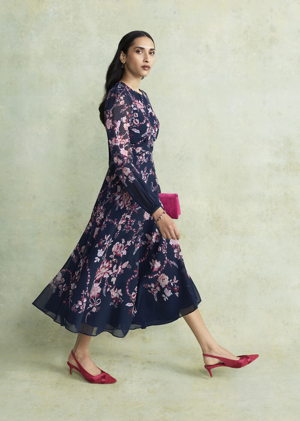 Demi Floral Silk Dress