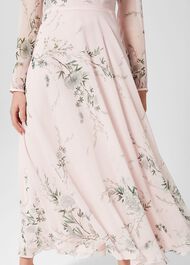 Rosabelle Silk Floral Dress, Pale Pink Multi, hi-res