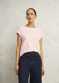 Alycia Cotton Slub T-Shirt, Pale Pink, hi-res