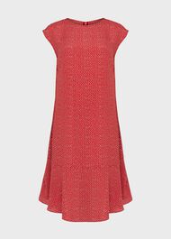 Catalina Printed Dress, Raspberry Ivory, hi-res