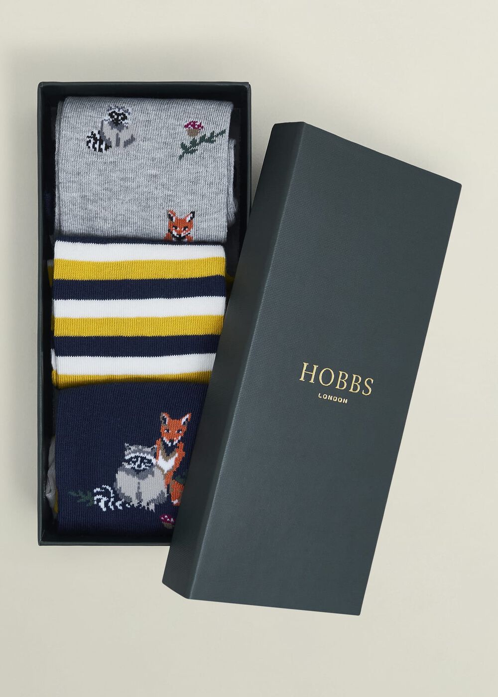 Fox Sock Set, Navy Multi, hi-res
