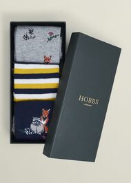 Fox Sock Set, Navy Multi, hi-res