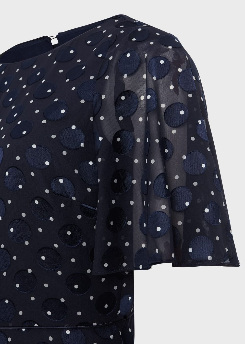 Ceira Spot Fit And Flare Dress, Navy Ivory, hi-res