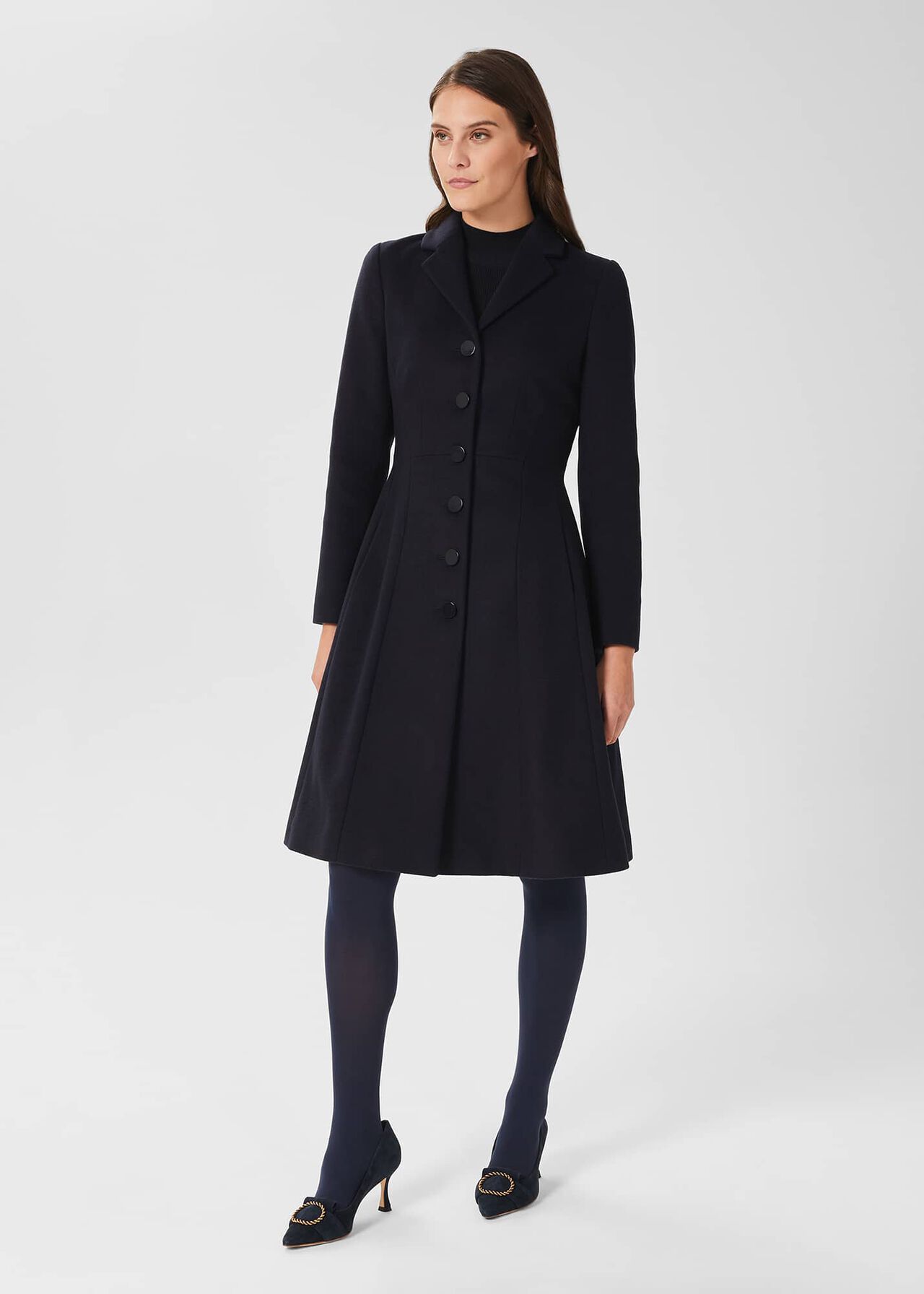 Milly Wool Blend Coat, Navy, hi-res