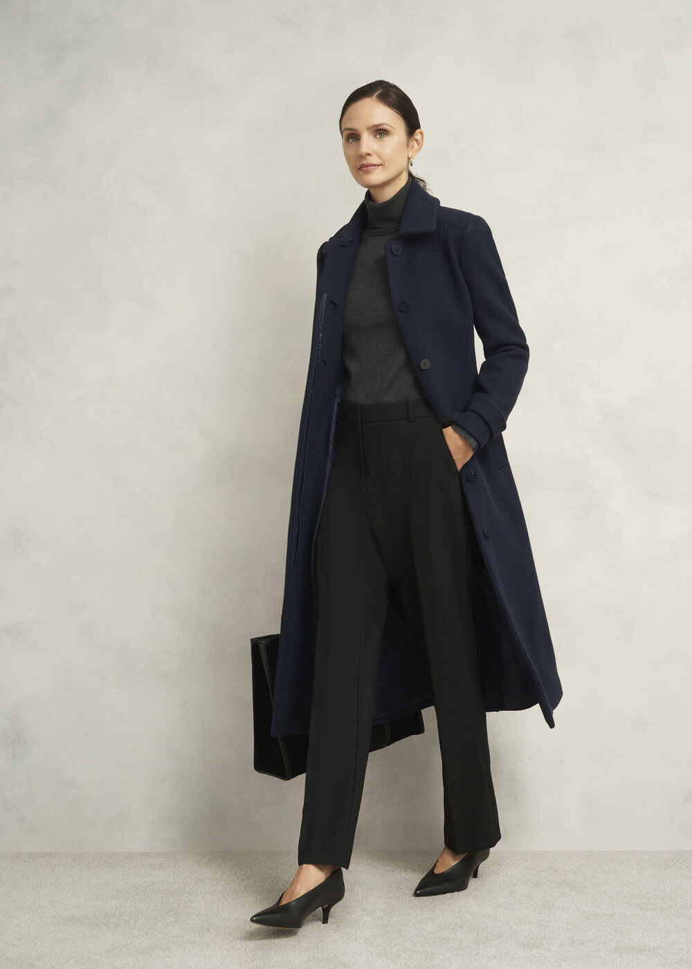 Petite Celeste Wool Blend Coat, Navy, hi-res