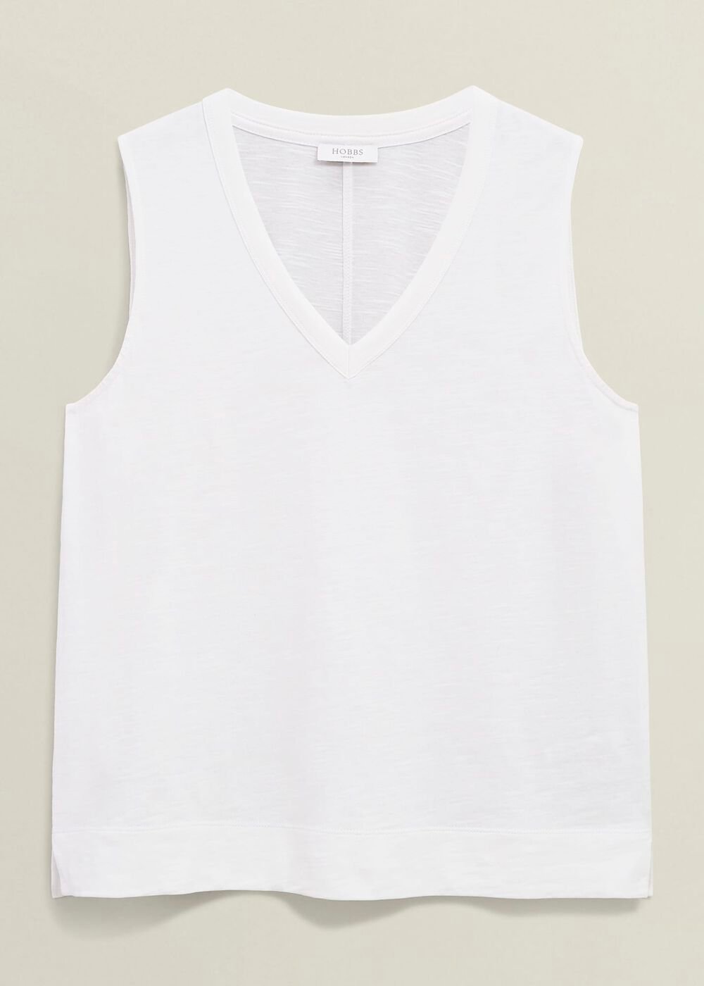 Lilla Cotton Slub Tank, White, hi-res
