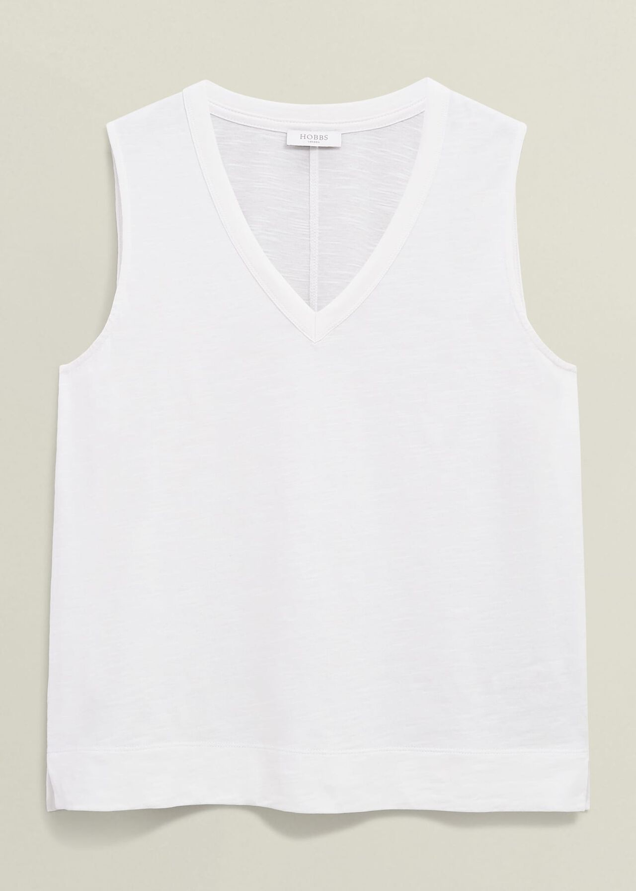 Lilla Cotton Slub Tank, White, hi-res