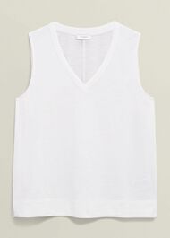 Lilla Cotton Slub Tank, White, hi-res