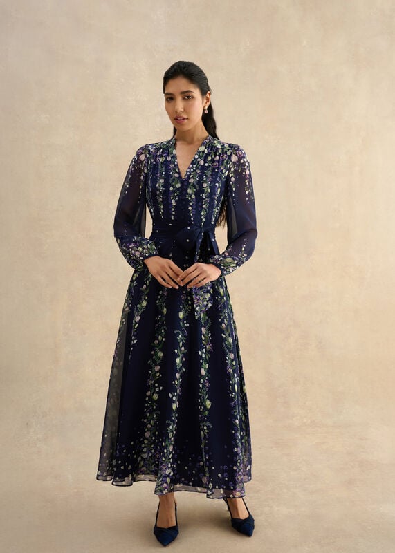 Ros Floral Silk Dress