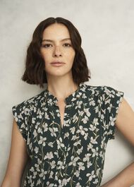 Green Floral Layla Mini Dress, Green Multi, hi-res