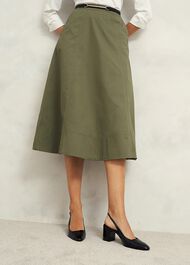 Avril Cotton Skirt, Sage Green, hi-res