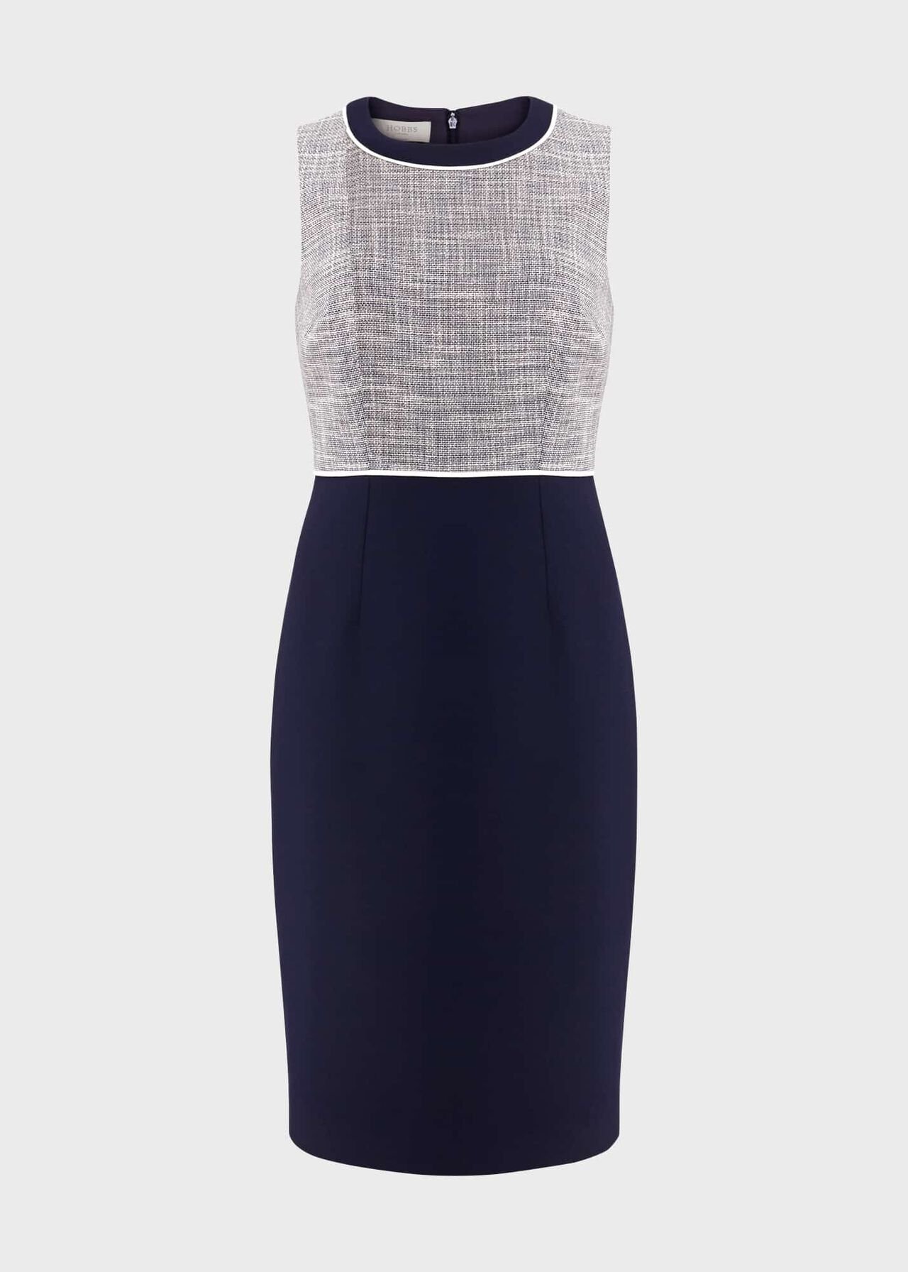 Laurie Dress With Cotton, Navy Ivory, hi-res