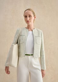 Pauline Skinny Reversible Leather Belt, Ivory Green, hi-res