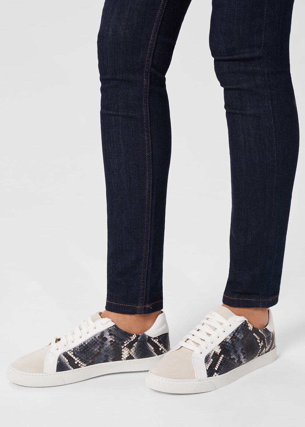 Arwen Leather Trainers, Blue Multi, hi-res