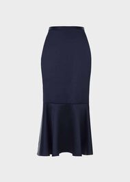 Amberlee Satin Skirt, Midnight, hi-res