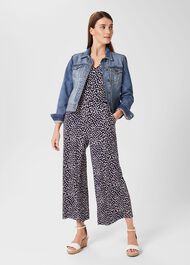 Lina Jersey Jumpsuit, Navy Ivory, hi-res