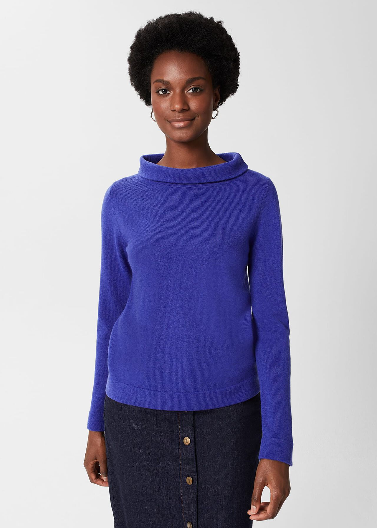 Audrey Wool Cashmere Sweater, Rich Cobalt, hi-res