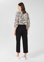 Zadie Jersey Cropped Trousers, Black, hi-res