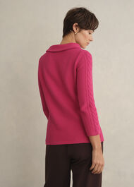 Camilla Cotton Sweater, Soft Berry Pink, hi-res