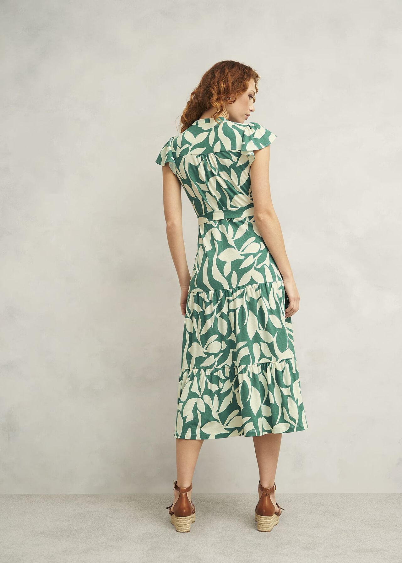 Nadine Jersey Dress, Green Ivory, hi-res