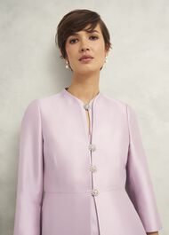 Rhea Wool Silk Coat, Soft Petal Pink, hi-res