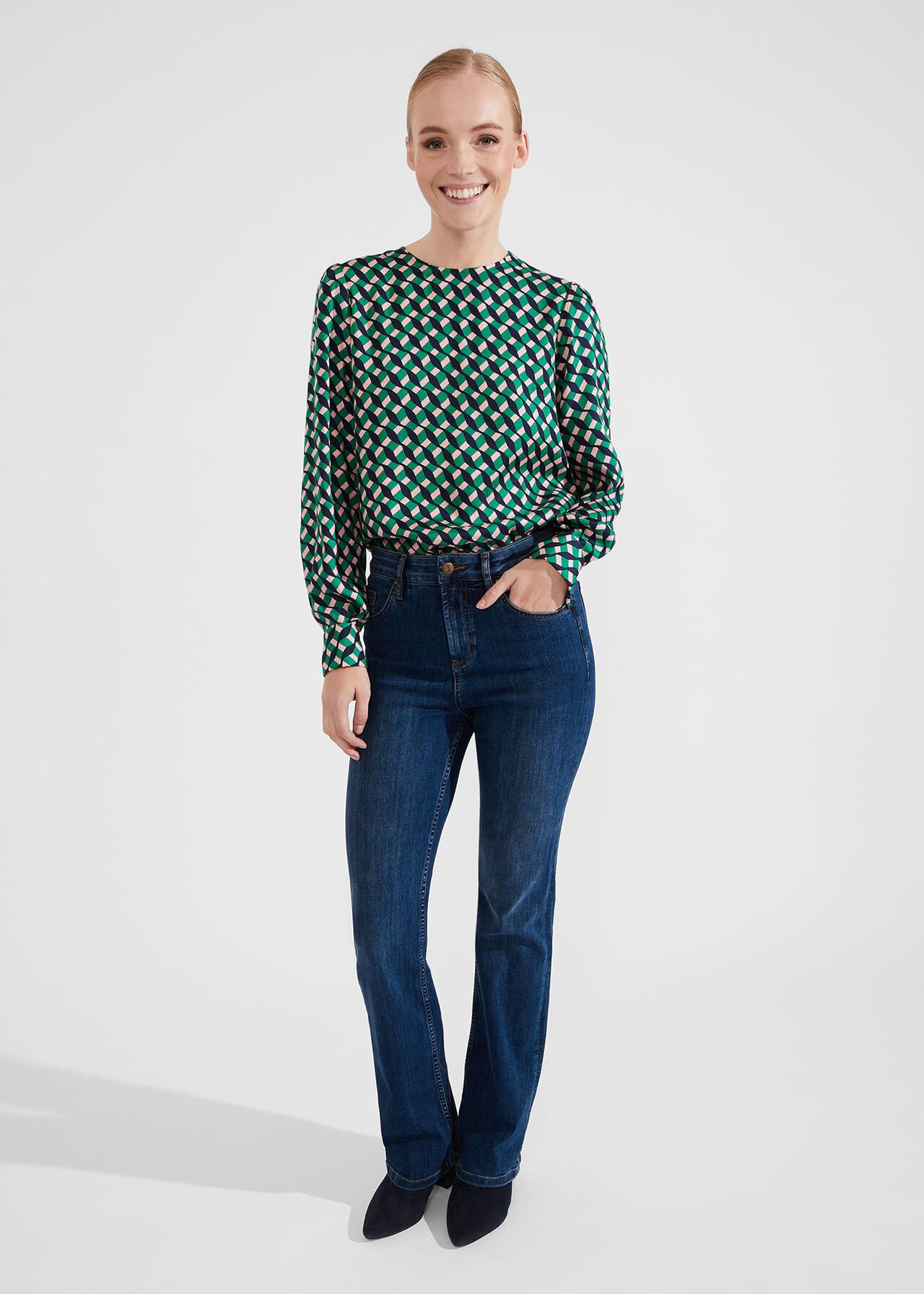 Melody Blouse, Green Multi, hi-res