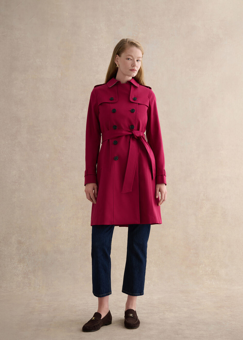 Petite Skylar Shower Resistant Trench Coat, Beetroot Pink, hi-res