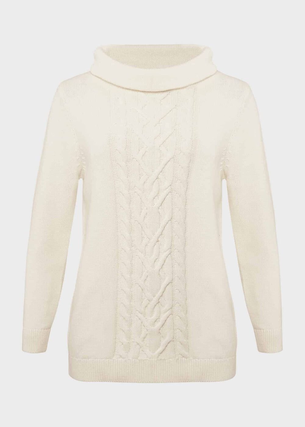 Camilla Cable Cotton Jumper, Ivory, hi-res