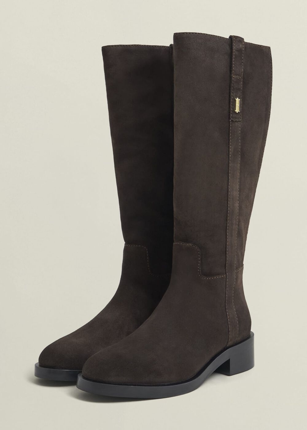 Brienna Suede Knee Boots, Chocolate Brown, hi-res