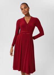 Leslie Fit And Flare Dress, Deep Red, hi-res