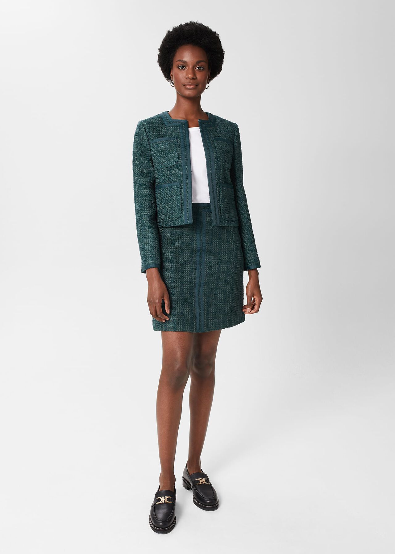 SweatyRocks Women's Business Suit 2 Pieces Flap Tweed Blazer  Jacket Coat and Skirt Set Black 1 XS : Clothing, Shoes & Jewelry